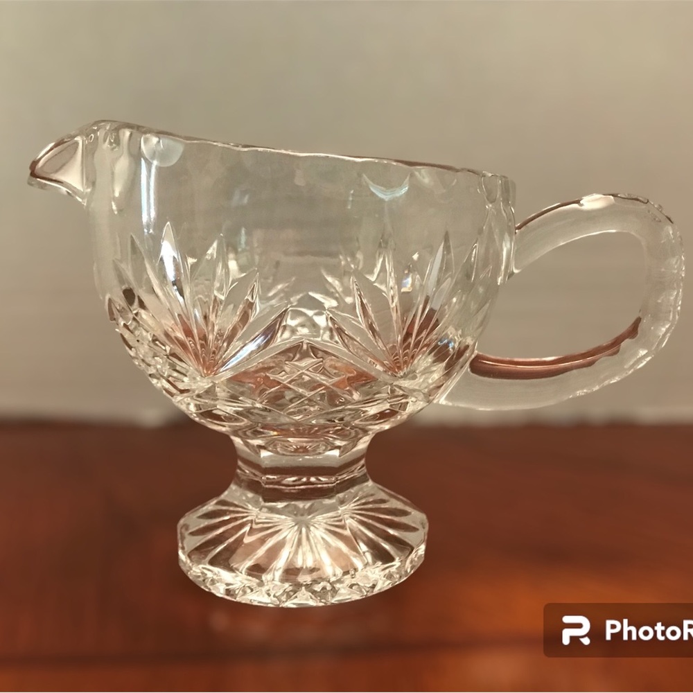 Vintage Polish Gravy Boat Footed Crystal Fifth Avenue made in Poland